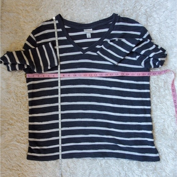 Ava&Viv Womens Blue Striped Vneck Longsleeve Sweater size 1x - Picture 6 of 8